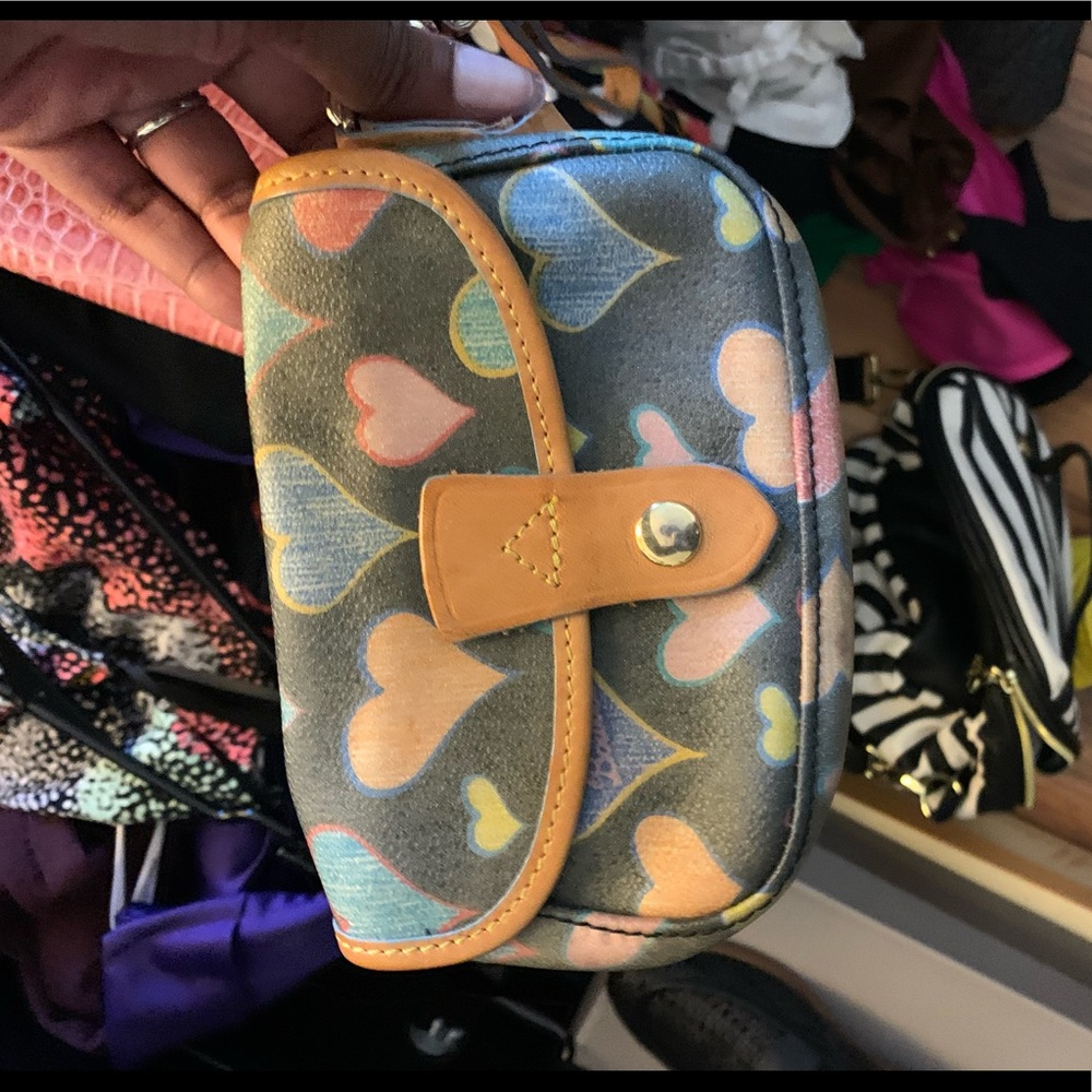 Colorful heart dooney wristlet